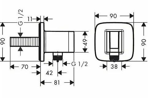Шланговое подсоединение Hansgrohe FixFit Q 26887000 с держателем