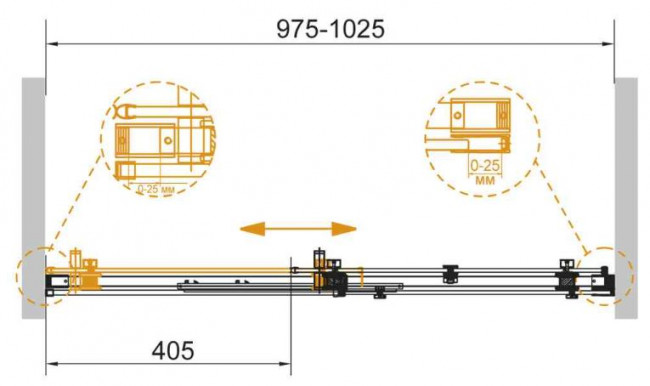 Душевая дверь Cezares STYLUS-SOFT-BF-1-100-C-Cr 100 прозрачное