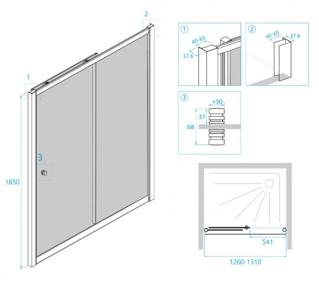Душевая дверь RGW CL-12 130 04091213-51 шиншилла