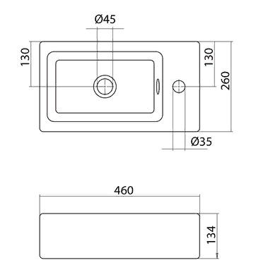 Раковина Santek Эрис 46 1WH301972 отверстие справа