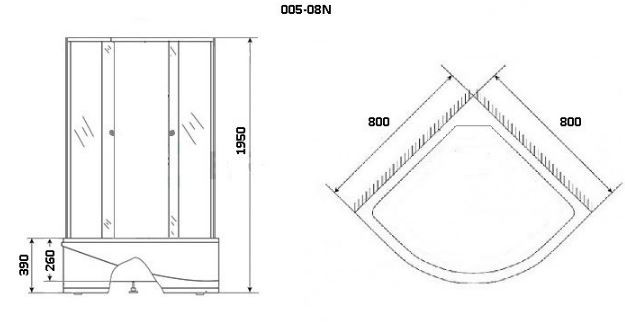 Душевой уголок Niagara NG-005-08N 80*80