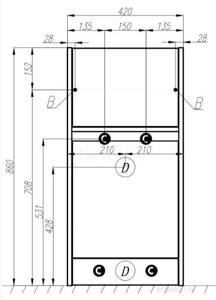 Тумба под раковину Акватон Лондри 40 1A236001LH010 белая