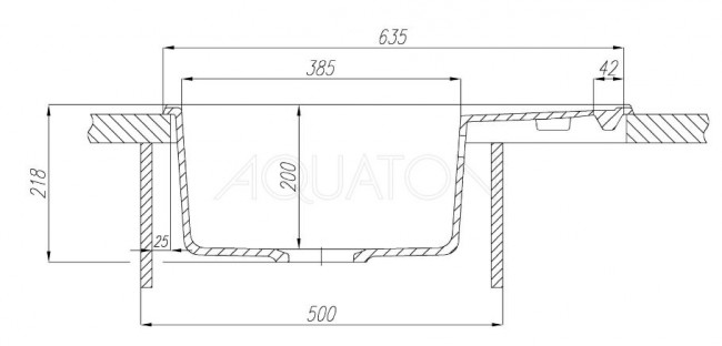 Мойка для кухни Акватон Делия 65 1A718632DE210 графит