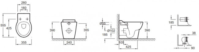 Унитаз приставной Jacob Delafon Ove E1584-00