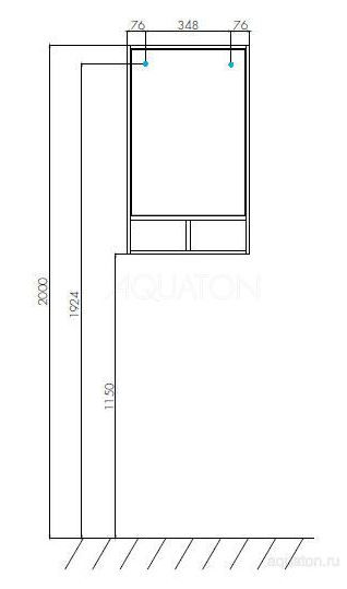 Зеркало Акватон Йорк 50 1A170002YOAY0 выбеленное дерево