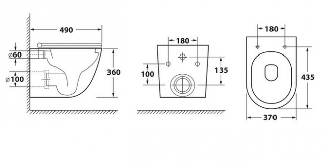 Унитаз подвесной безободковый OWL Vind Cirkel-H с микролифтом OWLT190302 