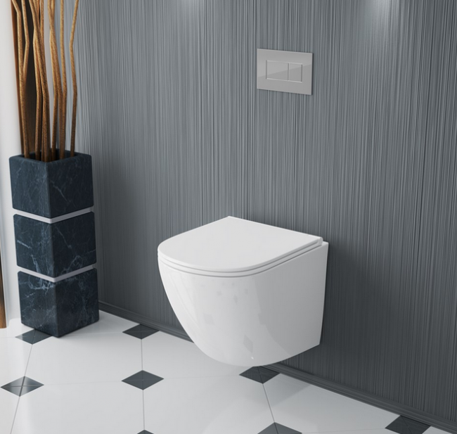 Унитаз подвесной безободковый OWL Vind Cirkel-H с микролифтом OWLT190302 