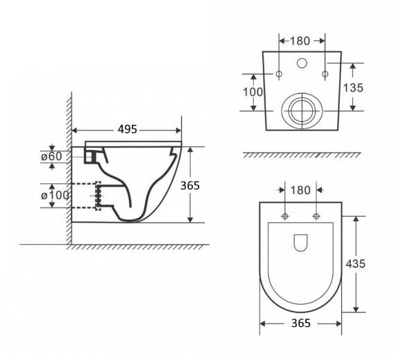 Унитаз подвесной Maretti Elena EA10PBM06-844 безободковый с микролифтом