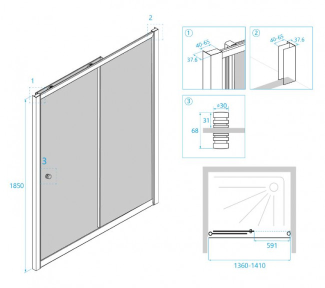 Душевая дверь RGW CL-12 140 04091214-51 шиншилла
