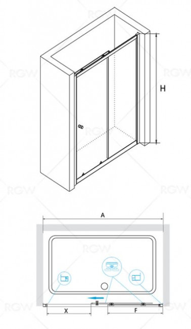 Душевая дверь RGW CL-12 140 04091214-51 шиншилла