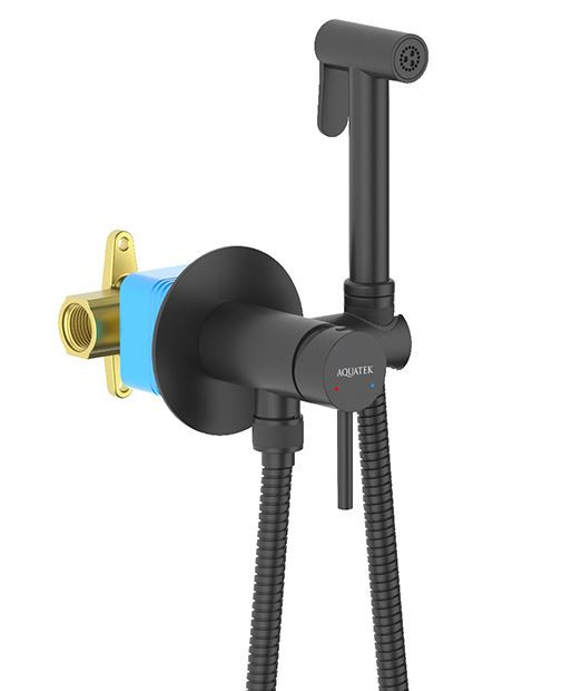 Комплект гигиенического душа Aquatek Европа AQ1021MB черный матовый