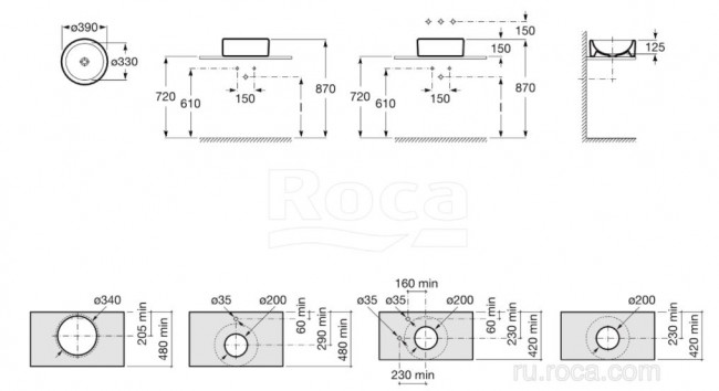 Раковина Roca Terra 32722D000