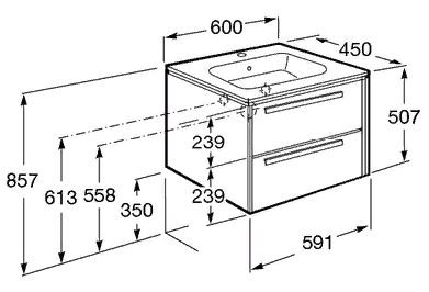 Тумба Roca Lago 60 857295806 белая без раковины