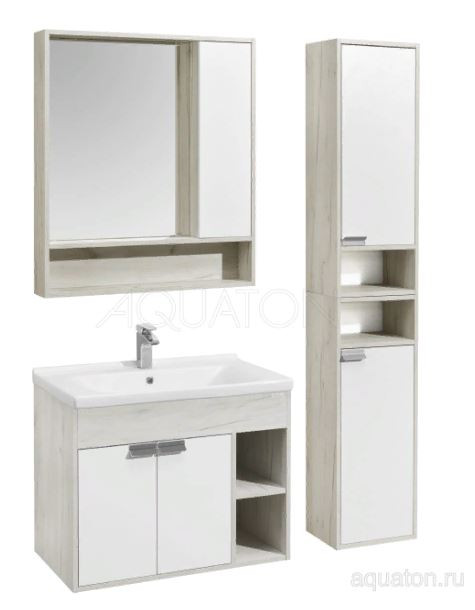 Тумба под раковину Акватон Флай 80 1A237401FAX10 дуб крафт