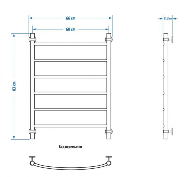 Полотенцесушитель Energy Classic 800*600 белый RAL 9003 водяной