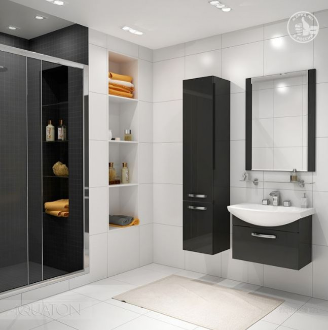 Тумба под раковину Акватон Ария 65 1A134001AA950 черная