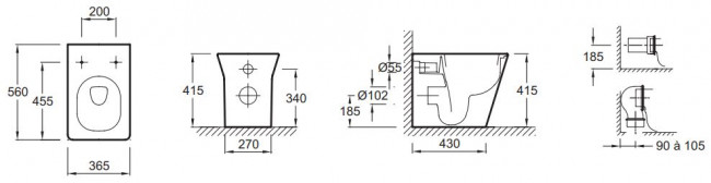 Унитаз приставной Jacob Delafon Reve E4813-00
