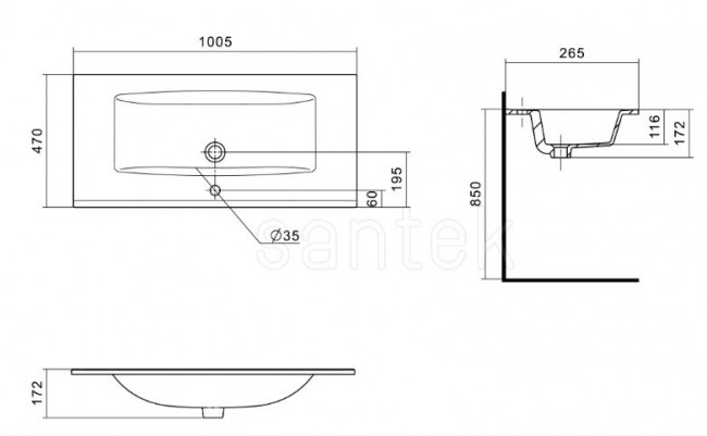 Комплект тумба Акватон Сохо 100 дуб веллингтон графит софт с раковиной Элина 100 1A2582K1AJA00