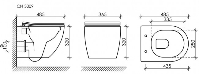Унитаз подвесной Ceramica Nova Forma Rimless CN3009 безободковый с микролифтом