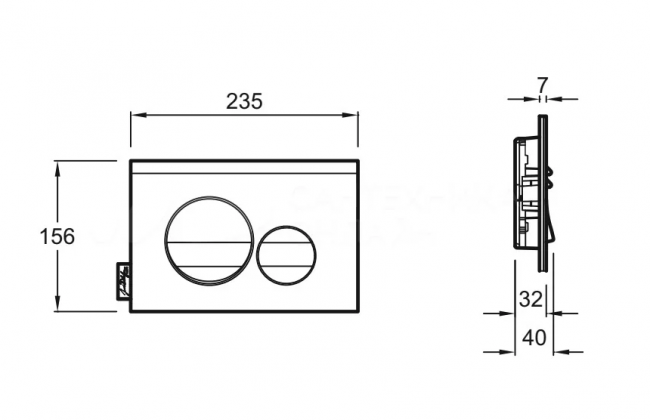 Клавиша смыва Jacob Delafon E20859-CP-MTC хром матовый