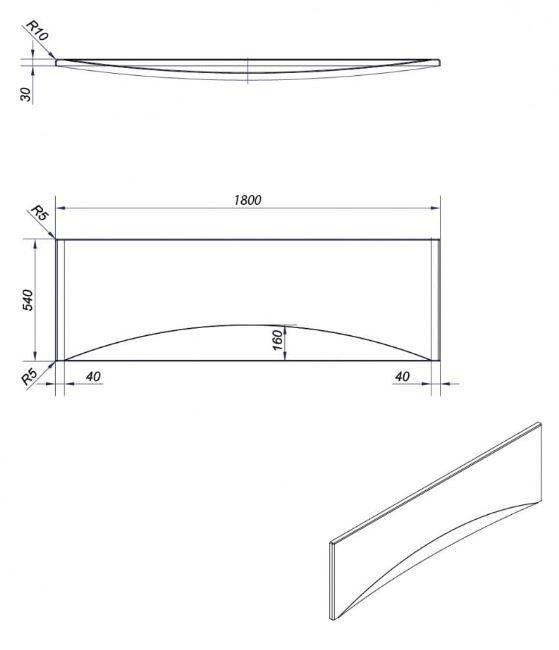 Панель фронтальная Cersanit Virgo 180 PA-VIRGO*180