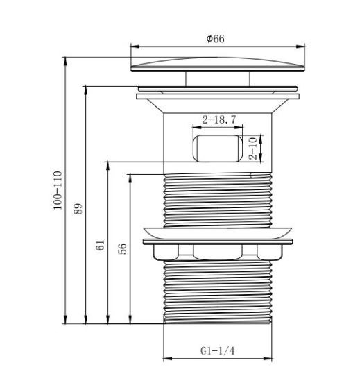 Донный клапан сифона Aquatek AQ6001MB с переливом черный матовый