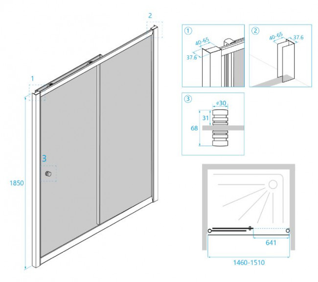 Душевая дверь RGW CL-12 150 04091215-51 шиншилла