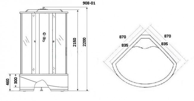 Душевая кабина Niagara NG-908-01 90*90