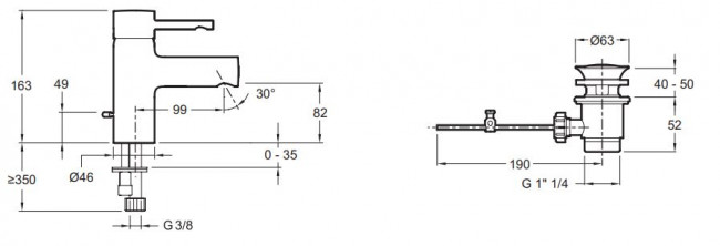 Смеситель Jacob Delafon Cuff E37041-CP для раковины