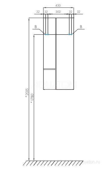 Шкафчик Акватон Мишель 43 1A244203MIX30 дуб рустикальный фьорд