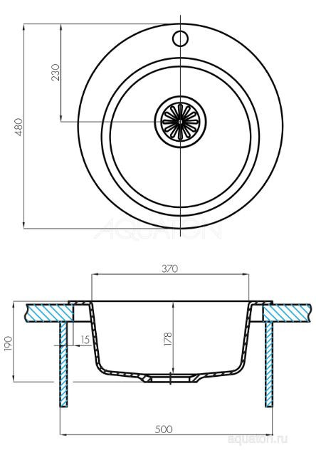 Мойка для кухни Акватон Иверия 1A711032IV240 жемчуг