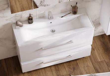 Тумба под раковину Акватон Мадрид 120 М 1A168701MA010 1 ящик белый