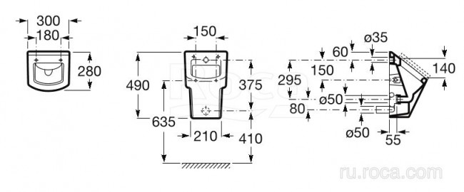 Писсуар Roca Hall 35362E000 с крышкой