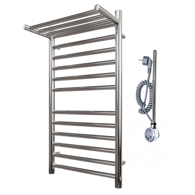 Полотенцесушитель электрический Point Аврора PN10148SPE П11 400*800 с полкой левый/правый хром