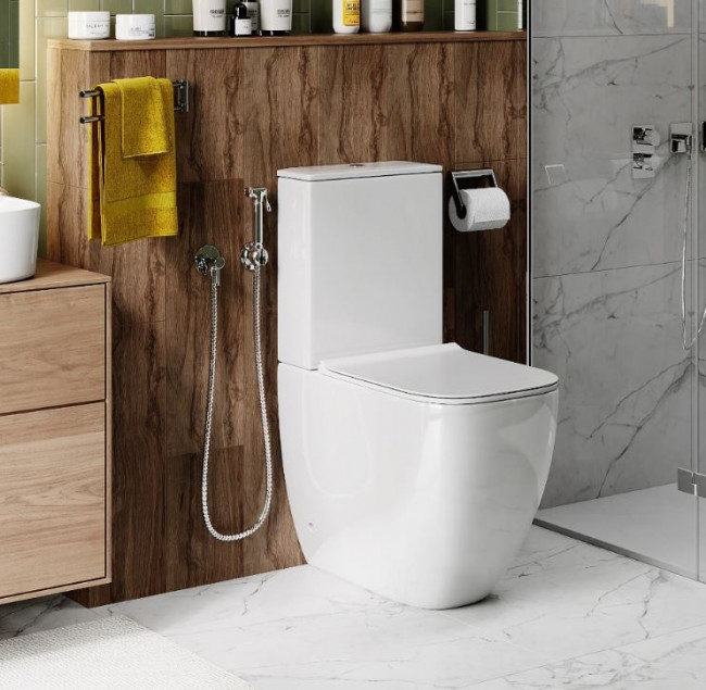 Унитаз напольный с бачком Cerutti SPA Chika CT8708 безободковый высокий с микролифтом