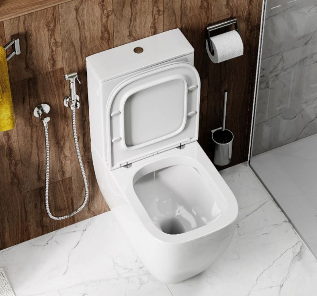 Унитаз напольный с бачком Cerutti SPA Chika CT8708 безободковый высокий с микролифтом