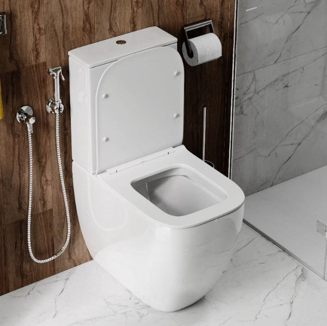 Унитаз напольный с бачком Cerutti SPA Chika CT8708 безободковый высокий с микролифтом