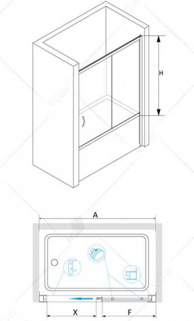 Шторка для ванны RGW SC-62 180 01116218-11 прозрачное