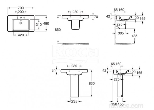 Раковина Roca Khroma 70 327651000