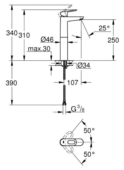 Смеситель Grohe BauLoop 23764000 для раковины