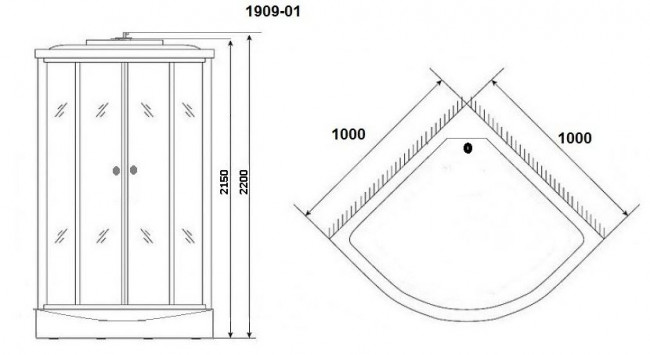 Душевая кабина Niagara NG-1909-01 100*100