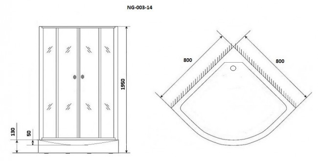 Душевой уголок Niagara NG-003-14BLACK 80*80