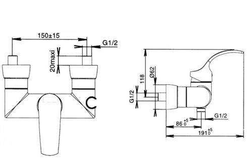 Смеситель Jacob Delafon Salute E71082-CP для душа