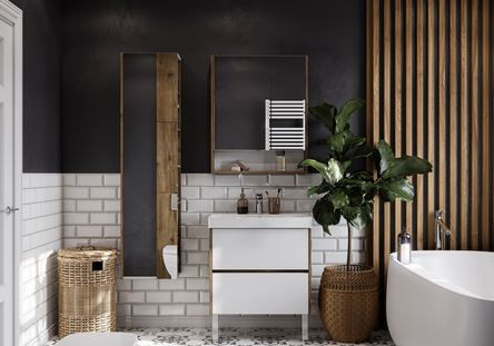 Зеркальный шкаф Акватон Сканди 70 1A252202SDZ90 белый дуб рустикальный