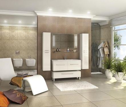 Тумба под раковину Акватон Мадрид 120 М 1A170301MA010 2 ящика белый