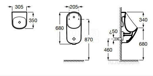 Писсуар Roca Proton 3590J4000 безободковый с электронным управлением 4 AA х 1,5V