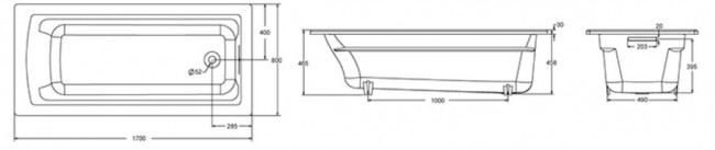 Чугунная ванна Jacob Delafon Archer E6D904-0 170*80