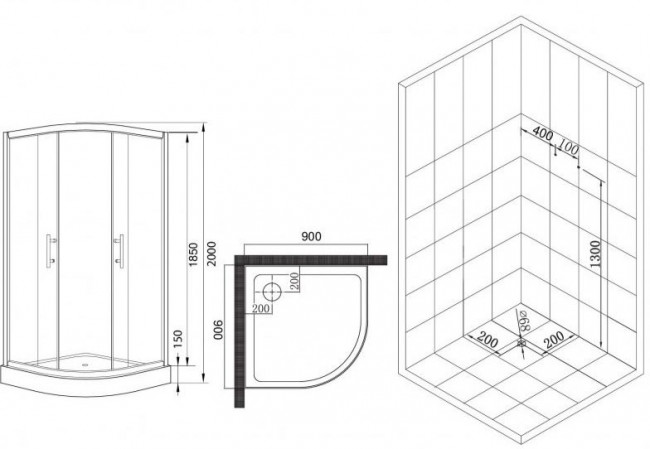 Душевой уголок Esbano ESD-8015 90*90 с поддоном