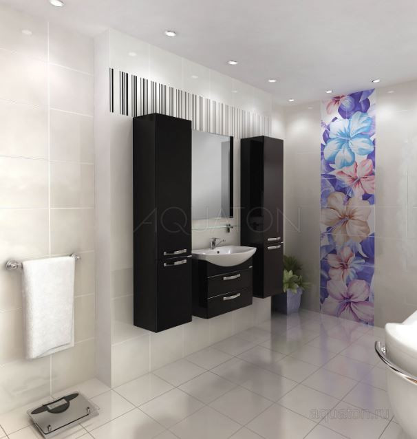 Тумба под раковину Акватон Ария 65 М 1A123301AA950 черная