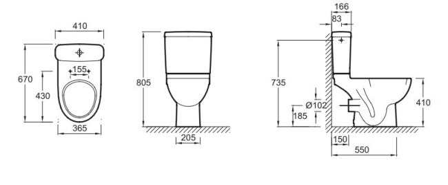 Унитаз Jacob Delafon Odeon Up 4956CK-00 напольный с бачком E4708-00 без сиденья